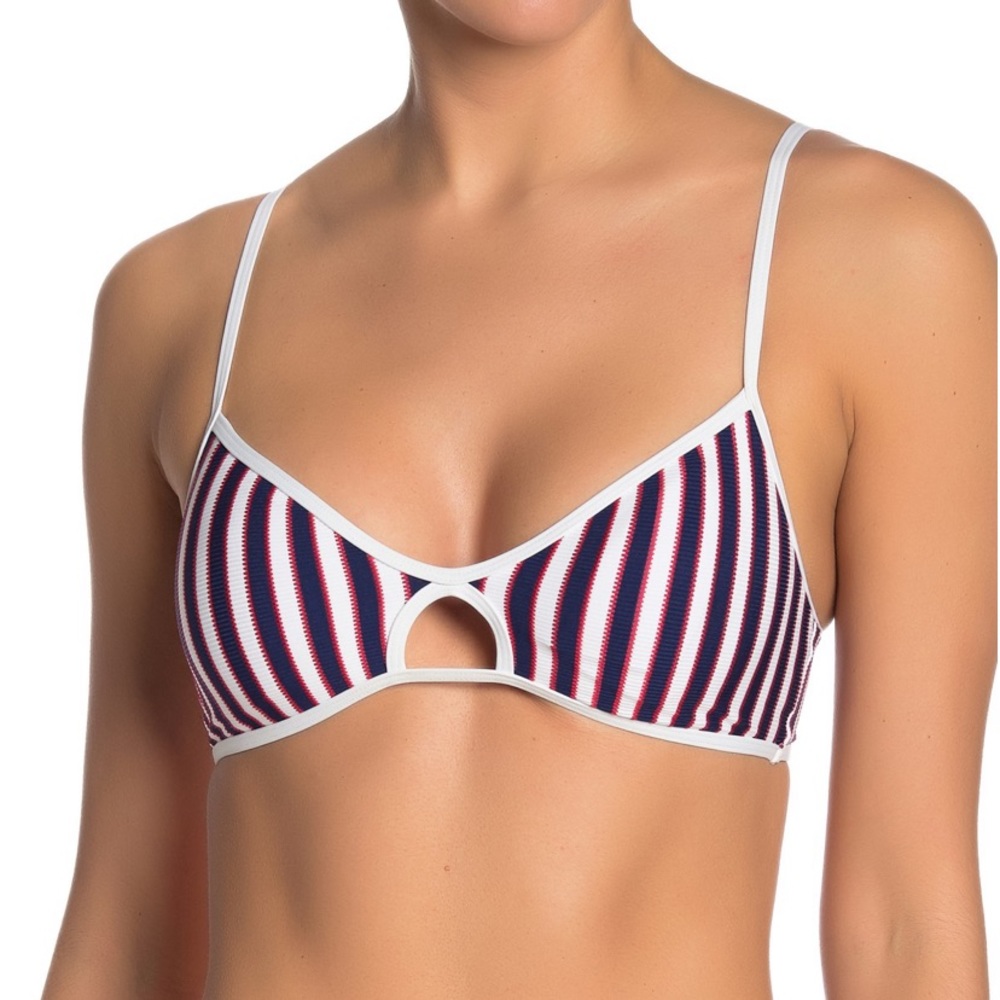 L*Space Ross Cutout Striped Adjustable Bikini Top